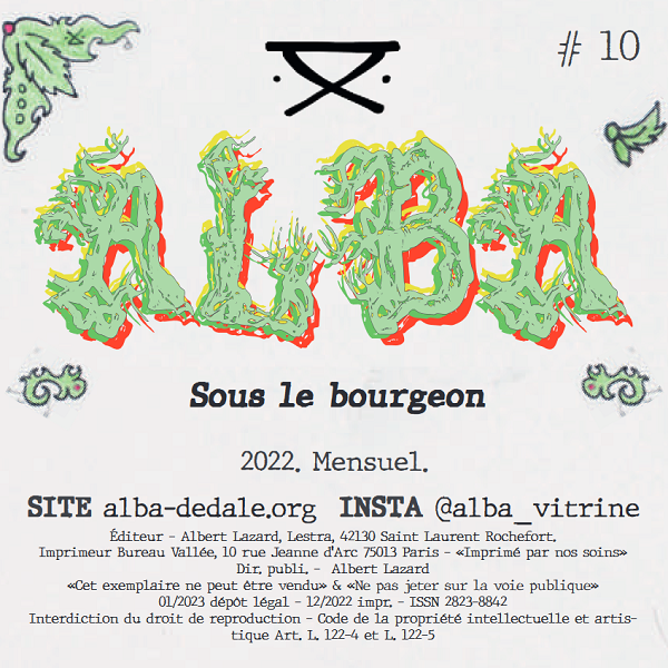Couverture revue poésie ALBA n°10
