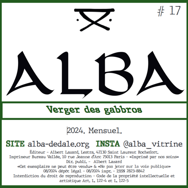 ALBA n°17 Couverture revue poésie ALBA n°17