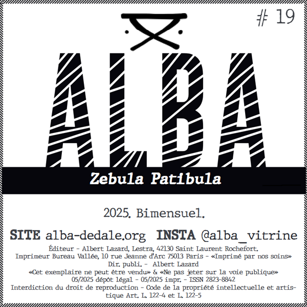 ALBA n°19 Couverture revue poésie ALBA n°19