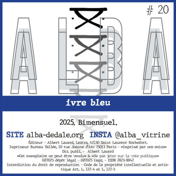 ALBA n°20 Couverture revue poésie ALBA n°20