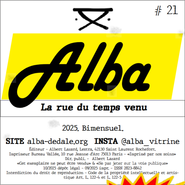 ALBA n°21 Couverture revue poésie ALBA n°21