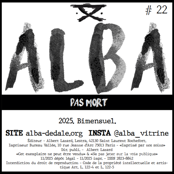 ALBA n°22 Couverture revue poésie ALBA n°22