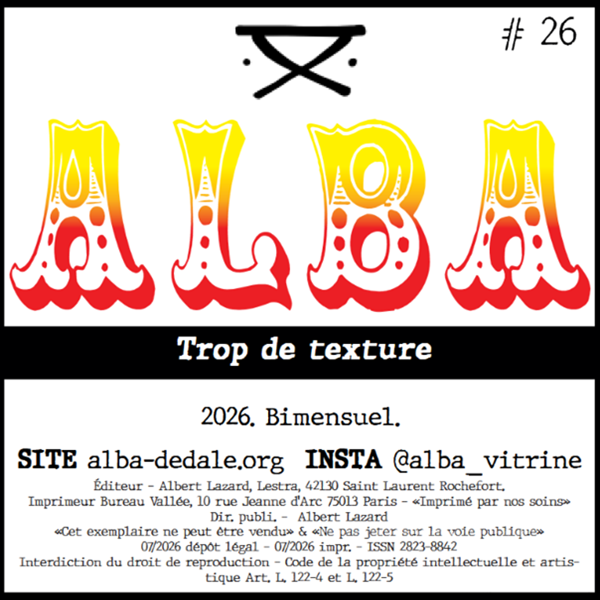 Couverture revue poésie ALBA n°26